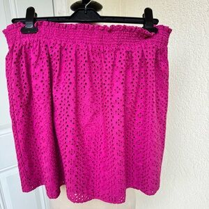 LEYDEN. NWT. Fuchsia, Festive Floral Eyelet Design. Cotton Skirt. Size X…